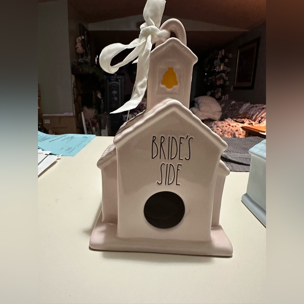 Rae Dunn Pink Wedding church Brides side bird house